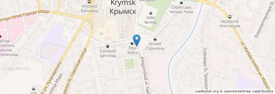 Mapa de ubicacion de Кубань Кредит en Russia, South Federal District, Krasnodar Krai, Krymsky District, Крымское Городское Поселение.
