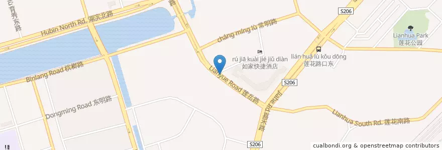 Mapa de ubicacion de 莲花路口站 en 中国, 福建省, 思明区.