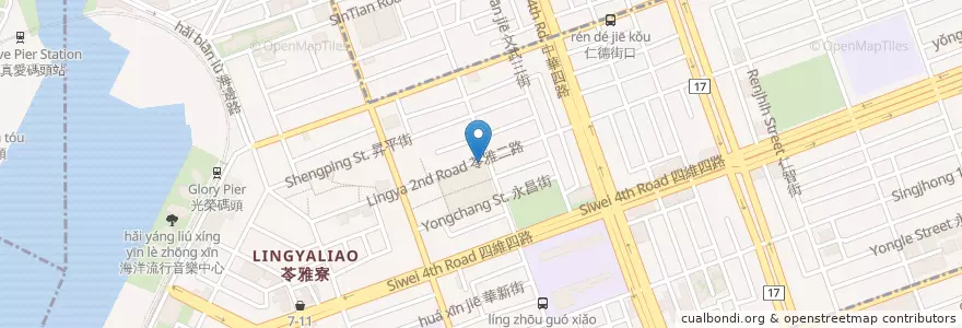 Mapa de ubicacion de 南豐滷肉飯 en Тайвань, Гаосюн, 苓雅區.