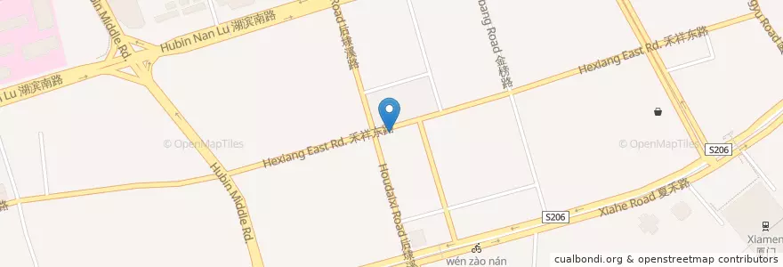 Mapa de ubicacion de 奔马新村公交站边上(北侧) 122400 en China, Fujian, 思明区.