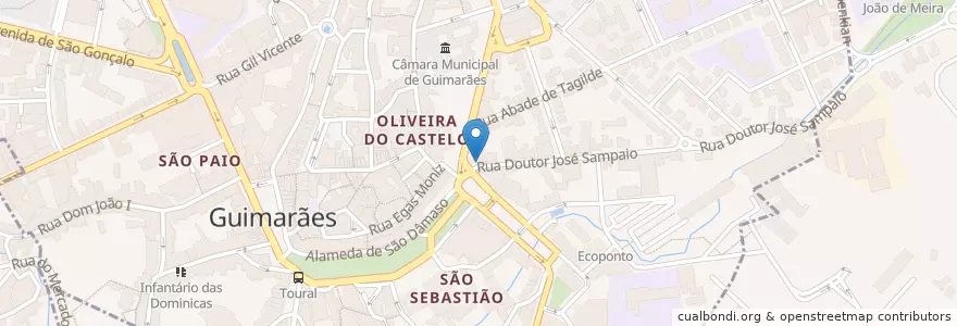 Mapa de ubicacion de Celeste en 葡萄牙, 北部大區, Braga, Ave, Guimarães, Oliveira, São Paio E São Sebastião.