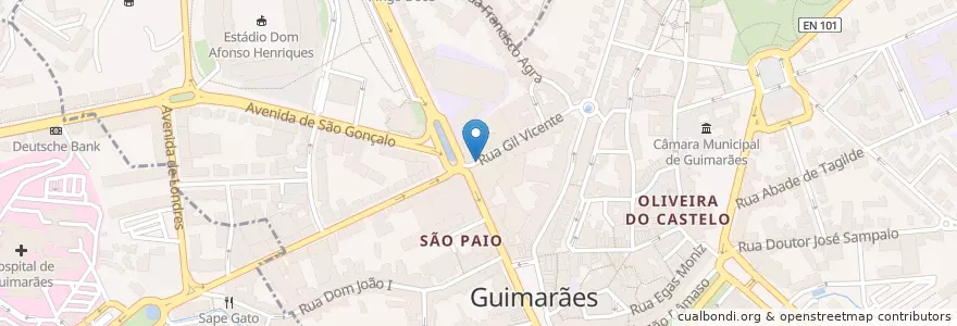 Mapa de ubicacion de Celeste en 葡萄牙, 北部大區, Braga, Ave, Guimarães, Oliveira, São Paio E São Sebastião.