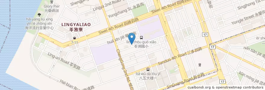 Mapa de ubicacion de 老二腿庫飯 en Тайвань, Гаосюн, 苓雅區.