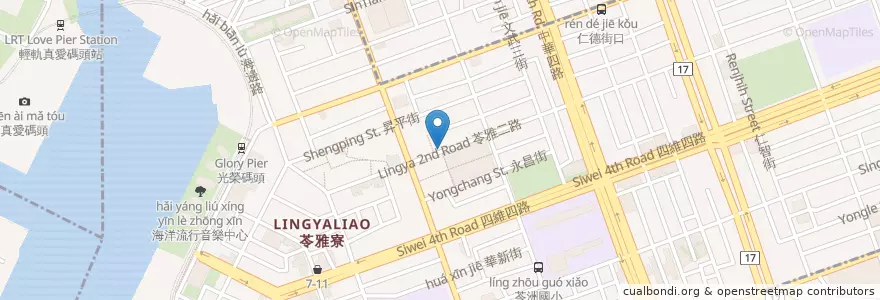 Mapa de ubicacion de 蚵仔煎 en Taiwan, Kaohsiung, 苓雅區.
