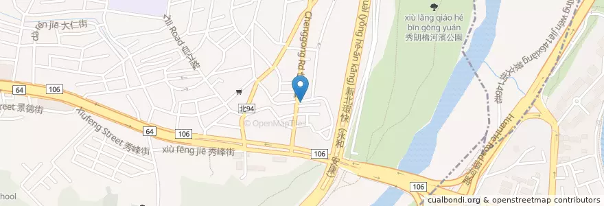 Mapa de ubicacion de 早餐店 en تايوان, تايبيه الجديدة, 中和區.
