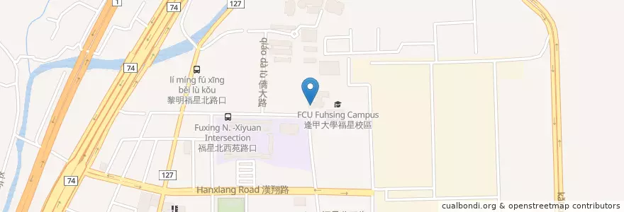 Mapa de ubicacion de 福星宿舍地下停車場入口 en Taiwan, 臺中市, 西屯區.
