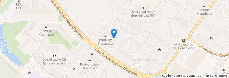 Mapa de ubicacion de Пивной дворик en Russie, District Fédéral Central, Moscou, Юго-Западный Административный Округ, Обручевский Район.