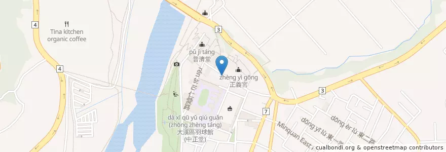 Mapa de ubicacion de 里長嬤碗粿 en تايوان, تاو يوان, 大溪區.