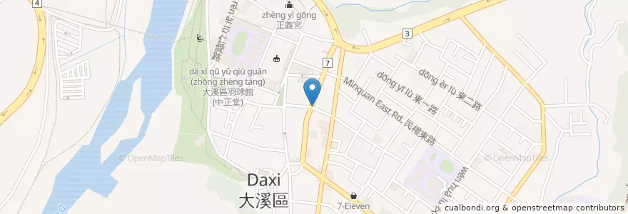 Mapa de ubicacion de 食為先麵飯館 en 臺灣, 桃園市, 大溪區.