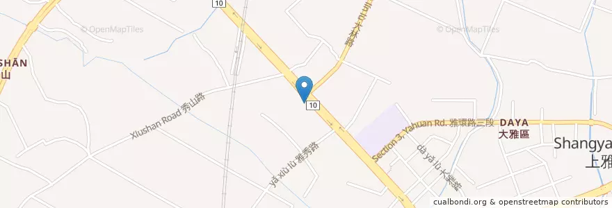 Mapa de ubicacion de 山隆加油站 en Taiwan, Taichung, 大雅區.