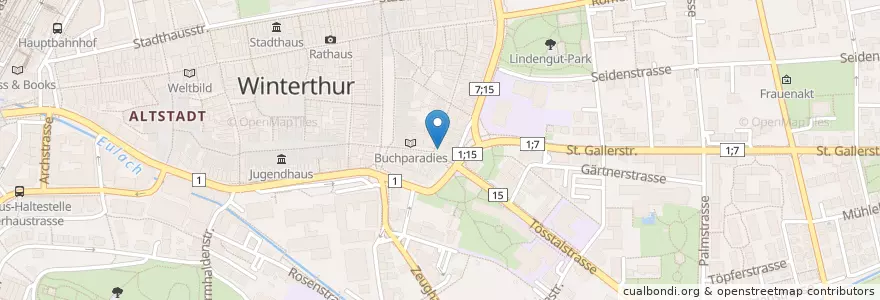 Mapa de ubicacion de Kita Zauberland en İsviçre, Zürih, Bezirk Winterthur, Winterthur.