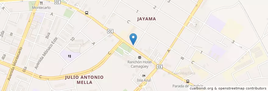 Mapa de ubicacion de REX Camagüey en کوبا, Camagüey, Camagüey, Ciudad De Camagüey.