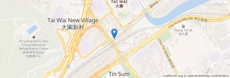Mapa de ubicacion de HSBC Tai Wai Branch en Çin, Guangdong, Hong Kong, Yeni Bölgeler, 沙田區 Sha Tin District.