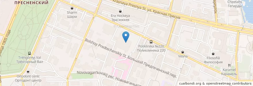 Mapa de ubicacion de Аптека #2 en Russia, Distretto Federale Centrale, Москва, Центральный Административный Округ, Пресненский Район.
