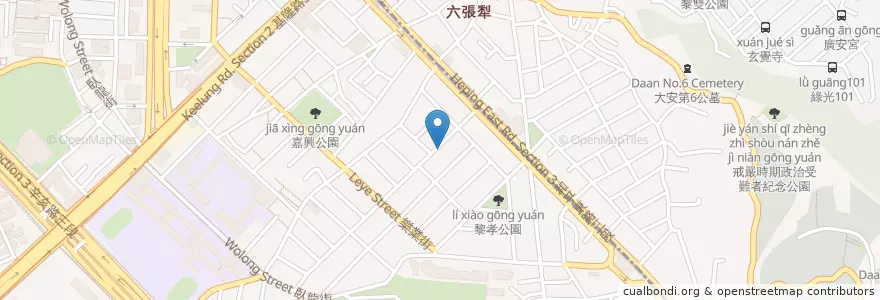 Mapa de ubicacion de JnF義大利麵 en 台湾, 新北市, 台北市, 大安区.