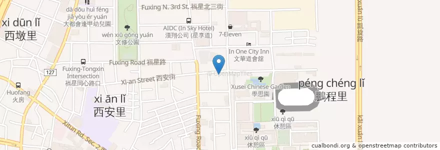 Mapa de ubicacion de 豫春園 en 臺灣, 臺中市, 西屯區.