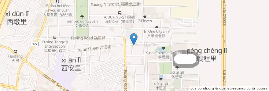 Mapa de ubicacion de 來客鐵板麵 en Taiwan, 臺中市, 西屯區.