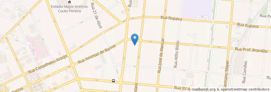 Mapa de ubicacion de Corpo de Bombeiros en ブラジル, 南部地域, パラナ, Região Geográfica Intermediária De Curitiba, Região Metropolitana De Curitiba, Microrregião De Curitiba, クリチバ.