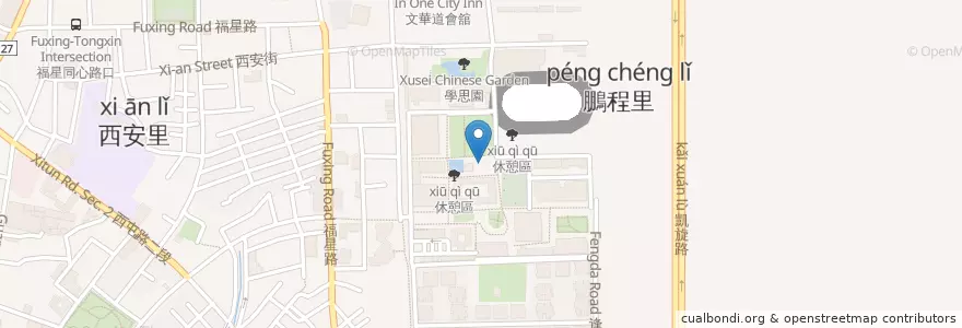 Mapa de ubicacion de 休息區 en تایوان, تایچونگ, 西屯區.