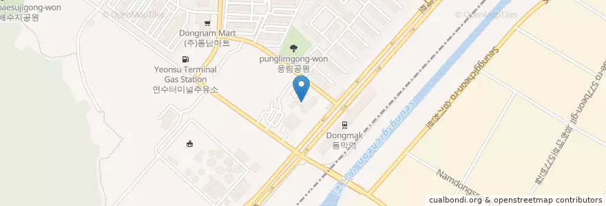 Mapa de ubicacion de 인천광역시 평생학습관 en Zuid-Korea, 인천, 연수구, 동춘동.