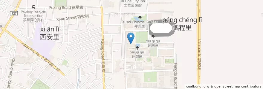 Mapa de ubicacion de 販賣機 en Taiwan, Taichung, Xitun District.