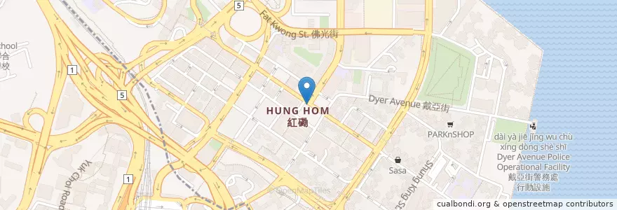 Mapa de ubicacion de China CITIC Bank en Çin, Guangdong, Hong Kong, Kowloon, Yeni Bölgeler, 九龍城區 Kowloon City District.