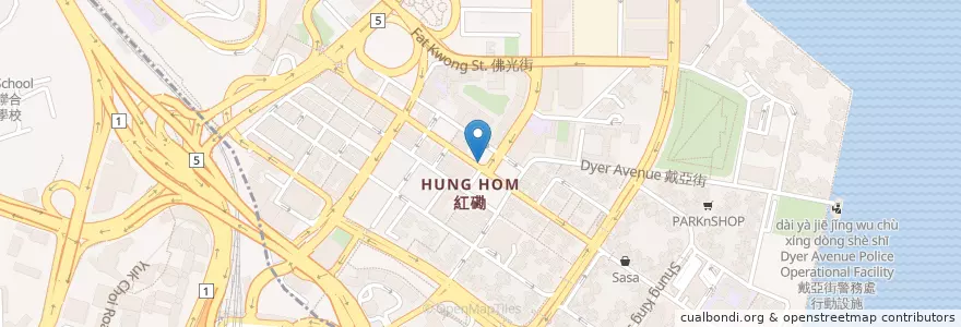 Mapa de ubicacion de Hang Seng Medical Practice en Китай, Гуандун, Гонконг, Цзюлун, Новые Территории, 九龍城區 Kowloon City District.