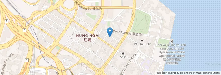 Mapa de ubicacion de Hung Hom Veterinary Clinic en Cina, Guangdong, Hong Kong, Kowloon, Nuovi Territori, 九龍城區 Kowloon City District.