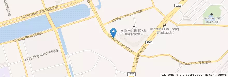 Mapa de ubicacion de 莲岳路口公交站背后(东侧) 118600 en 中国, 福建省, 思明区.