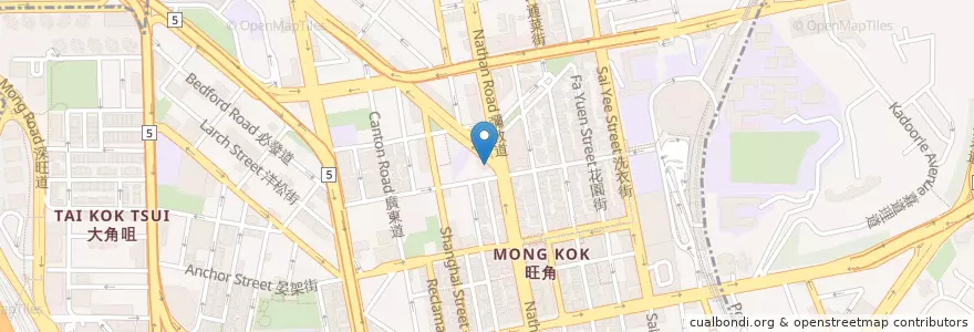 Mapa de ubicacion de 麥當勞 McDonald's en 中国, 広東省, 香港, 九龍, 新界, 油尖旺區 Yau Tsim Mong District.