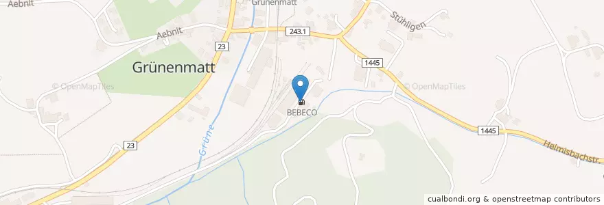 Mapa de ubicacion de BEBECO en Schweiz/Suisse/Svizzera/Svizra, Bern/Berne, Verwaltungsregion Emmental-Oberaargau, Verwaltungskreis Emmental, Lützelflüh.