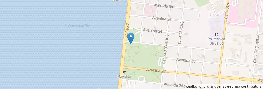 Mapa de ubicacion de Cafetería Dinos Pizza, El Deprisa en Küba, Cienfuegos, Cienfuegos, Ciudad De Cienfuegos.
