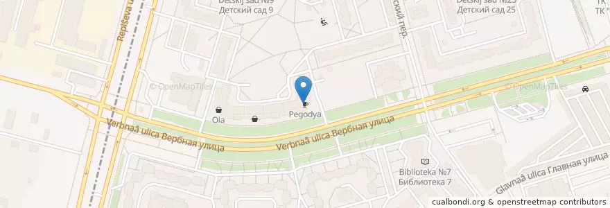 Mapa de ubicacion de Pegodya en Rusland, Северо-Западный Федеральный Округ, Oblast Leningrad, Sint-Petersburg, Приморский Район, Округ Коломяги.