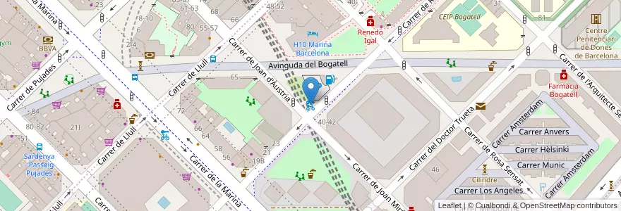 Mapa de ubicacion de 409 - Joan d'Àustria 50 en 西班牙, Catalunya, Barcelona, Barcelonès, Barcelona.