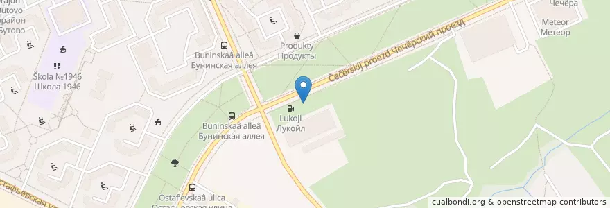Mapa de ubicacion de Лукойл en Rusia, Distrito Federal Central, Москва, Юго-Западный Административный Округ, Район Южное Бутово.