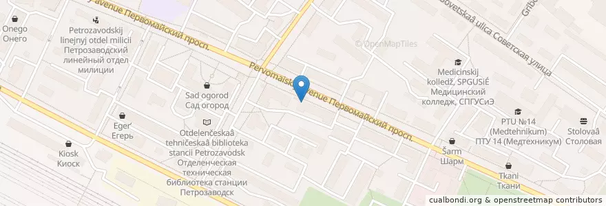 Mapa de ubicacion de Социальная аптека en Russland, Föderationskreis Nordwest, Republik Karelien, Прионежский Район, Петрозаводский Городской Округ.