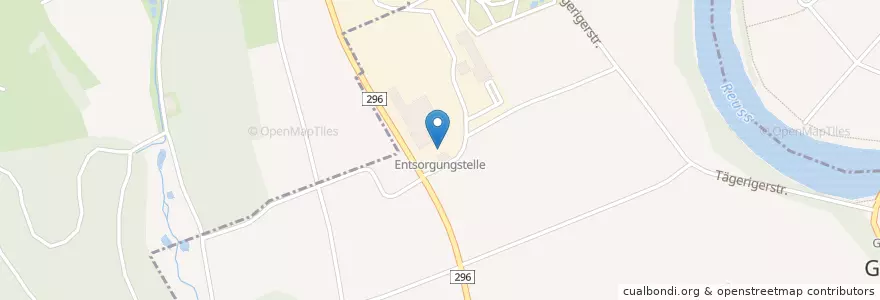 Mapa de ubicacion de Entsorgungstelle en Schweiz, Aargau, Bezirk Bremgarten, Niederwil.