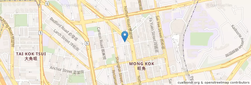 Mapa de ubicacion de 旺角郵政局 Mong Kok Post Office en China, Provincia De Cantón, Hong Kong, Kowloon, Nuevos Territorios, 油尖旺區 Yau Tsim Mong District.