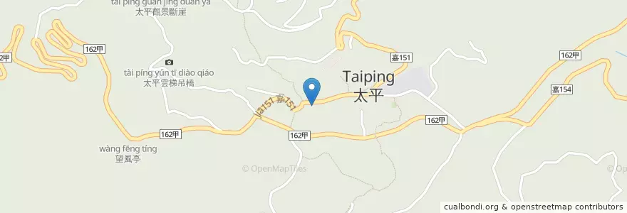 Mapa de ubicacion de 后咖啡 en 타이완, 타이완성, 자이 현, 메이산 향.