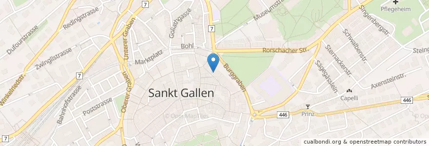 Mapa de ubicacion de The Room en Svizzera, San Gallo, Wahlkreis St. Gallen, St. Gallen.