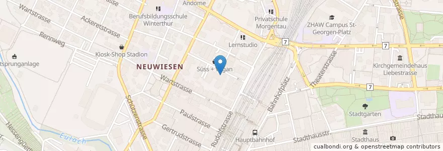 Mapa de ubicacion de Residenz Café en سويسرا, زيورخ, Bezirk Winterthur, Winterthur.