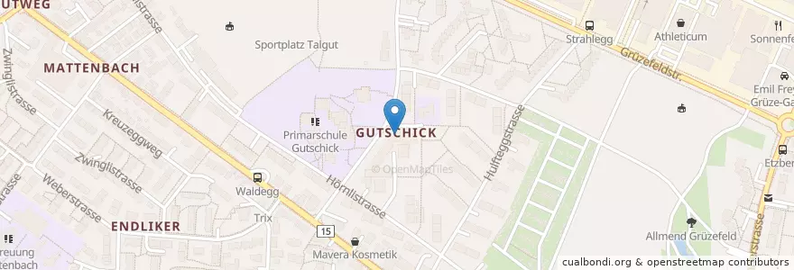 Mapa de ubicacion de Gutschick en Switzerland, Zurich, Bezirk Winterthur, Winterthur.