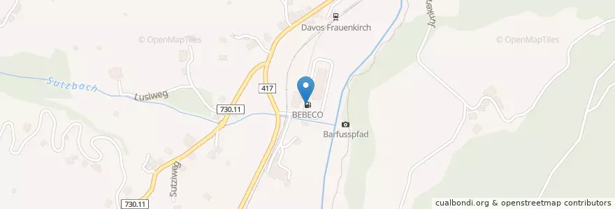 Mapa de ubicacion de BEBECO en Zwitserland, Graubünden, Prättigau/Davos, Davos.