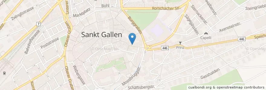 Mapa de ubicacion de Egge Bar en Switzerland, Sankt Gallen, Wahlkreis St. Gallen, St. Gallen.