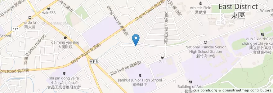 Mapa de ubicacion de 青山保安宮 en Taiwan, Provincia Di Taiwan, Hsinchu, 東區.