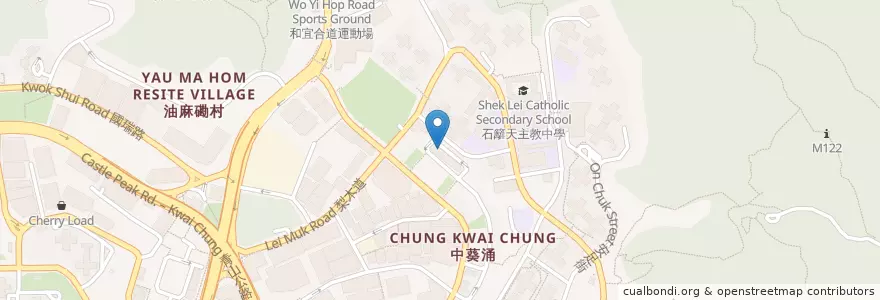 Mapa de ubicacion de North Kwai Chung Public Library en China, Guangdong, Hong Kong, New Territories, Kwai Tsing District.