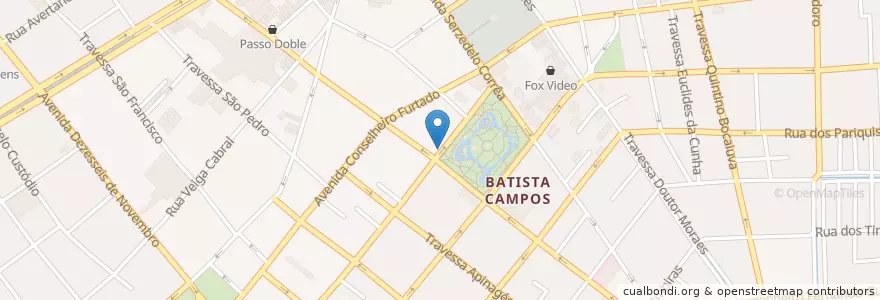 Mapa de ubicacion de Praça Batista Campos en Brazil, North Region, Pará, Região Geográfica Intermediária De Belém, Microrregião De Belém, Belém.