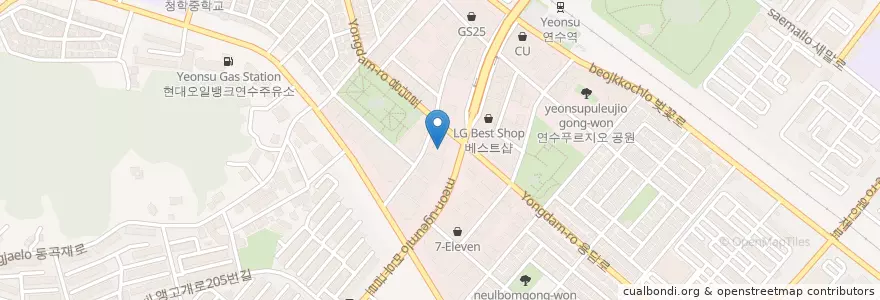 Mapa de ubicacion de KB국민은행 연수중앙지점 (KB Bank) en 대한민국, 인천, 연수구.
