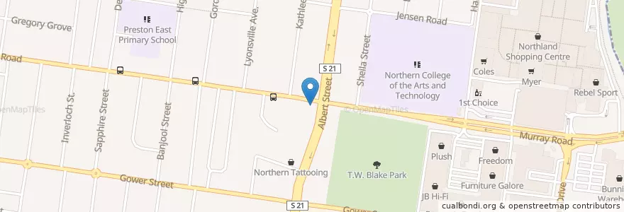 Mapa de ubicacion de Preston Dental Surgery en 澳大利亚, 维多利亚州, City Of Darebin.