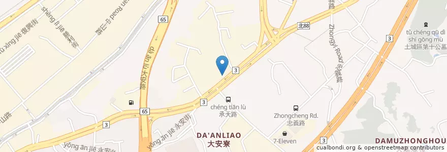 Mapa de ubicacion de 泰之雲泰式料理 en Taiwan, Nuova Taipei, Distretto Di Tucheng.